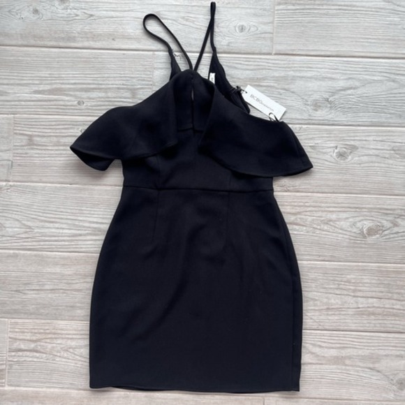 NWT! BCBGeneration Black Mini sleeveless Dress Ruffle Sleeveless sz 4 - Picture 1 of 10